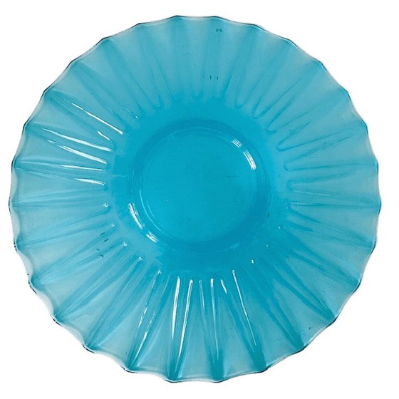 Image 1 of Vintage mid-century blue glass bowl V. Horáček Rosice 1960's