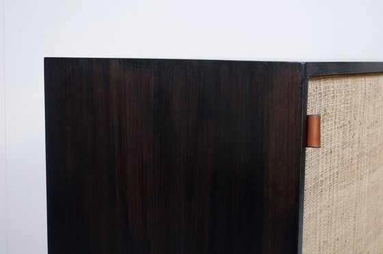 Image 1 of FLORENCE KNOLL SIDEBOARD MODEL 116 WOOD, LEATHER AND RAFFIA 1960