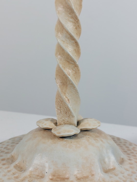 Image 1 of Vintage lacquered patinated mid-century candle holder