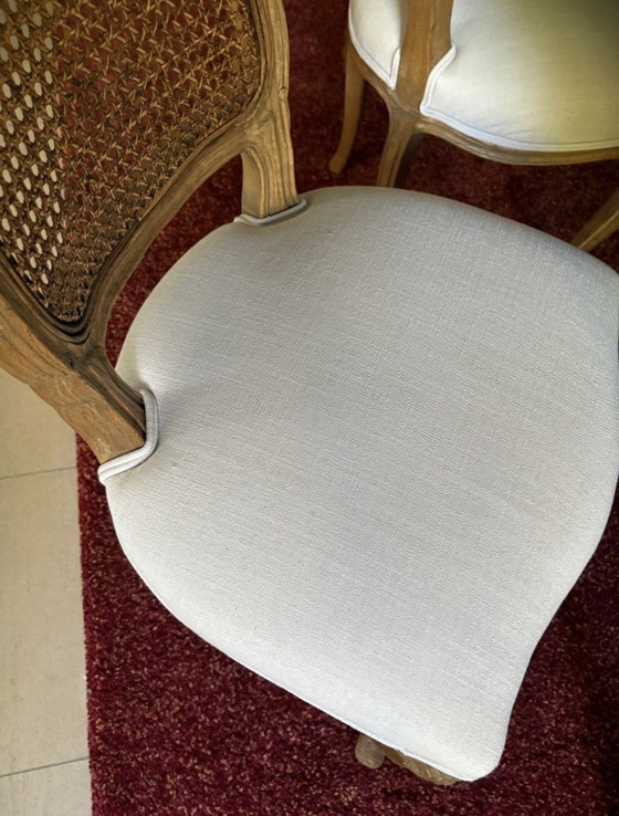 10 sedie con tavolo rustico, Set da pranzo, Legno, Rattan, Beige (foto 7 di 8)
