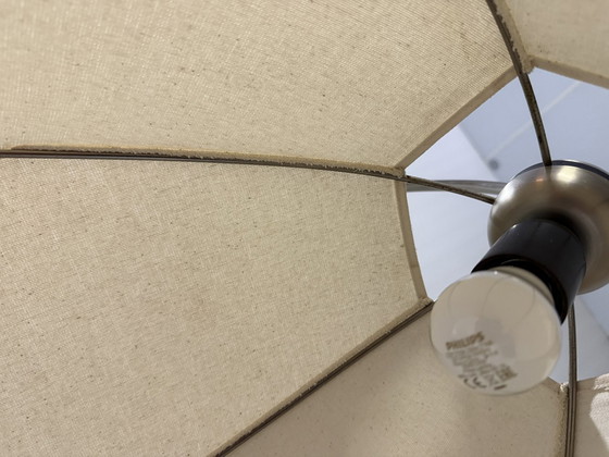 Image 1 of Fishing Rod Floor Lamp with Umbrella Lampshade 1970-80's