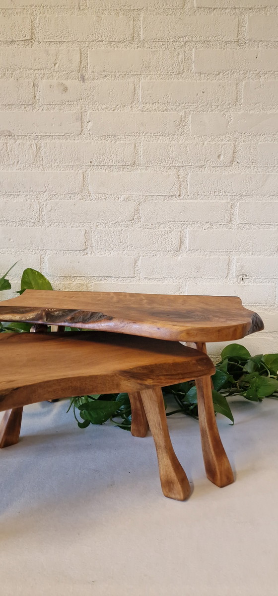 Image 1 of Vintage set nesting tables/ mimi set tree trunk tables