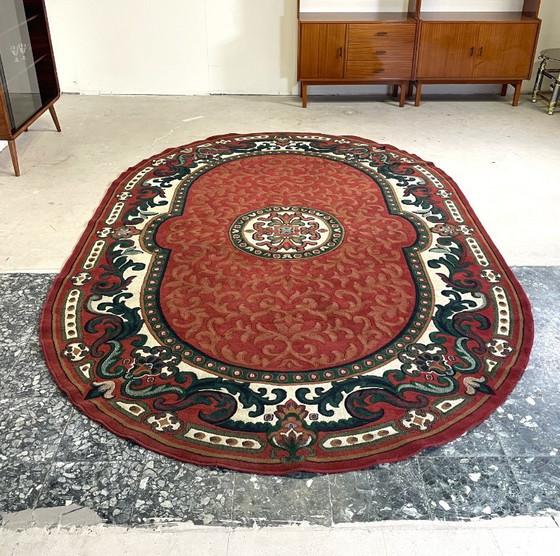 Image 1 of Red vintage oval rug