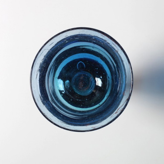 Vintage handgeblazen wijnglas met gedraaide steel van Murano-marmer / Zeldzaam wijnglas / Murano / Italië / (photo 7 of 9)