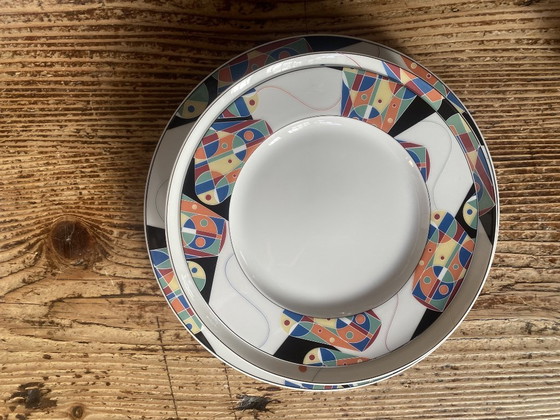 Image 1 of Service de table vintage rare Escenbach, Allemagne, « Living Colours » (19 pièces) - Design Memphis des années 80