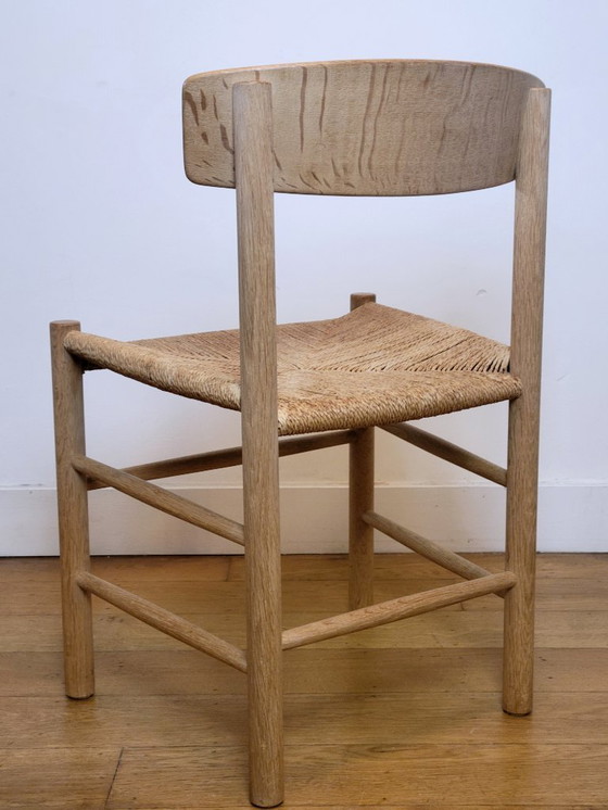 Image 1 of Set of 4 J39 chairs in soaped oak by Børge Mogensen for FDB Mobler