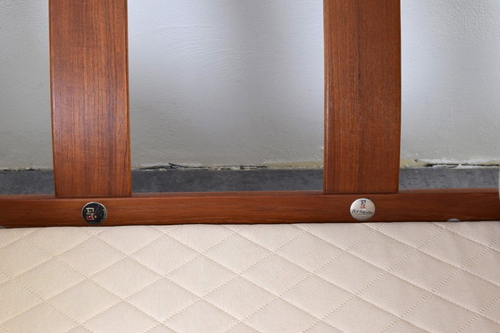 Image 1 of Deense teakhouten en wollen sofa uit het midden van de 20e eeuw, ontworpen door Grete Jalk voor France & Søn, jaren 60.