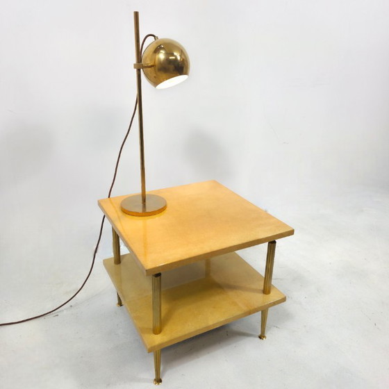 Image 1 of Conjunto de 2 mesas auxiliares Aldo Tura, diseño italiano de mediados de siglo, años 60.