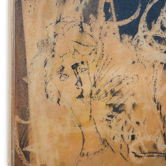 Image 1 of Giovanni Battista de Salvo, ink on masonite, 1950s