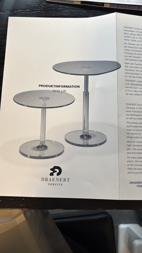 Image 1 of Table ronde en verre Draenart, hauteur réglable