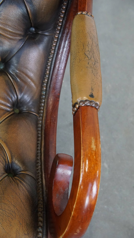 Image 1 of Green Vintage Chesterfield Armchair