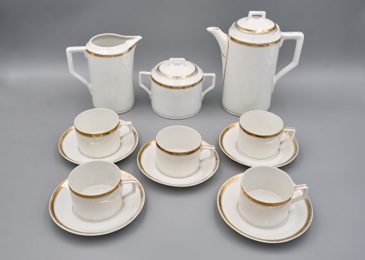 Art Déco Porcelain Coffee Set „Modern”, Porzellanfabrik Merkelsgrün, Czechoslovakia