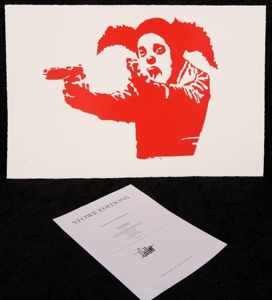 Image 1 of Banksy - Clown Skateboards / Document - Zeefdruk, gecertificeerd en gelimiteerd