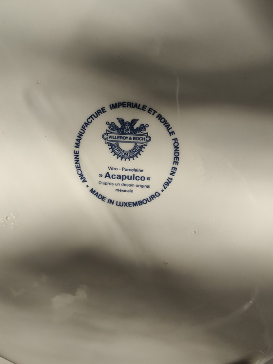 Image 1 of 6 piatti da fonduta in porcellana Acapulco Villeroy &amp; Boch anni '70