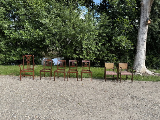 Image 1 of Antieke  mahonie en eiken stoelen –  deels Reprodux