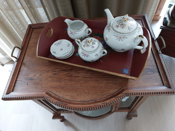 Image 1 of Mobiletto da tè con set da tè e colazione