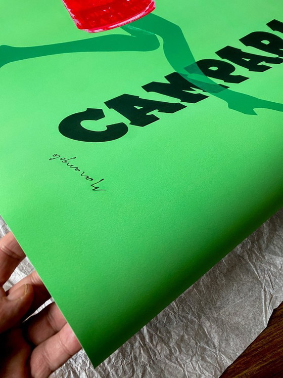 Image 1 of Campari Soda publicité vintage par Marangolo 1968 - Poster 70 x 100 cm