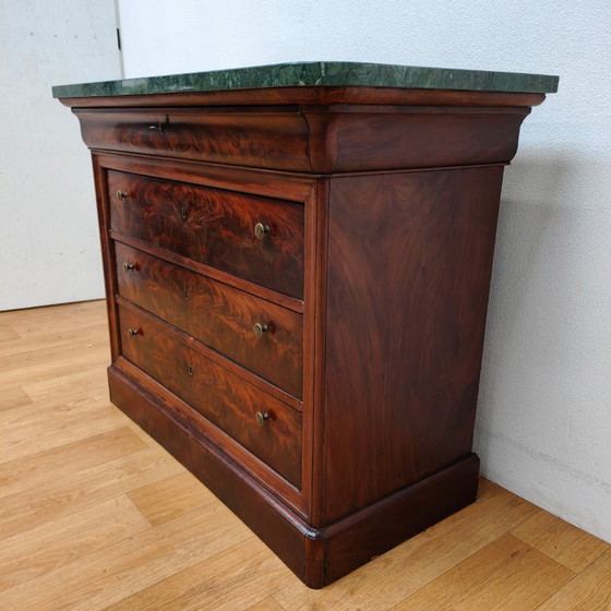 Image 1 of Cómoda antigua, cómoda, mueble de baño con encimera de mármol.