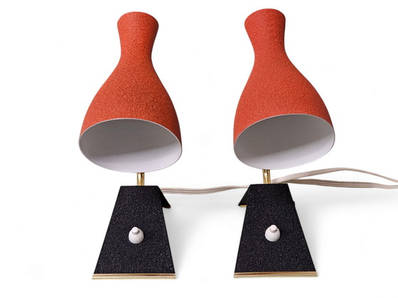 Image 1 of Pair of bedside lamps / table lamps, Mid Century