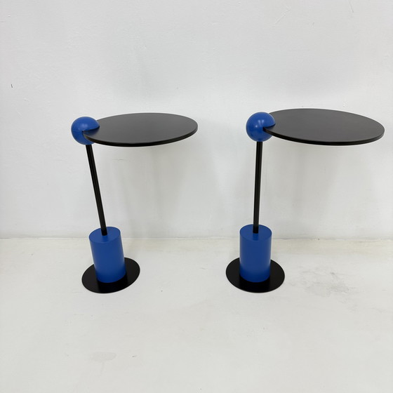 Image 1 of Pair of side table Edward Geluk for Arco – 1980’s ‘Piccolo’ postmodern Memphis style – Dutch design