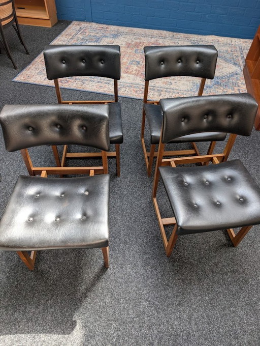 4x sedie in palissandro, Henning Sørensen per Danex, anni '60 – eetkamerstoelen, Leather, Wood (photo 2 of 6)