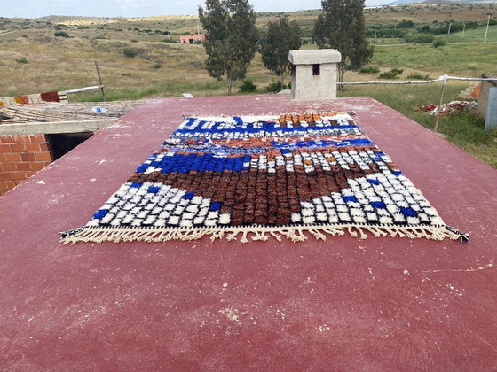 Image 1 of Kleurrijk Marokkaans Beni Ourain-tapijt 300 x 200 cm – Handgeweven wollen Berber-tapijt