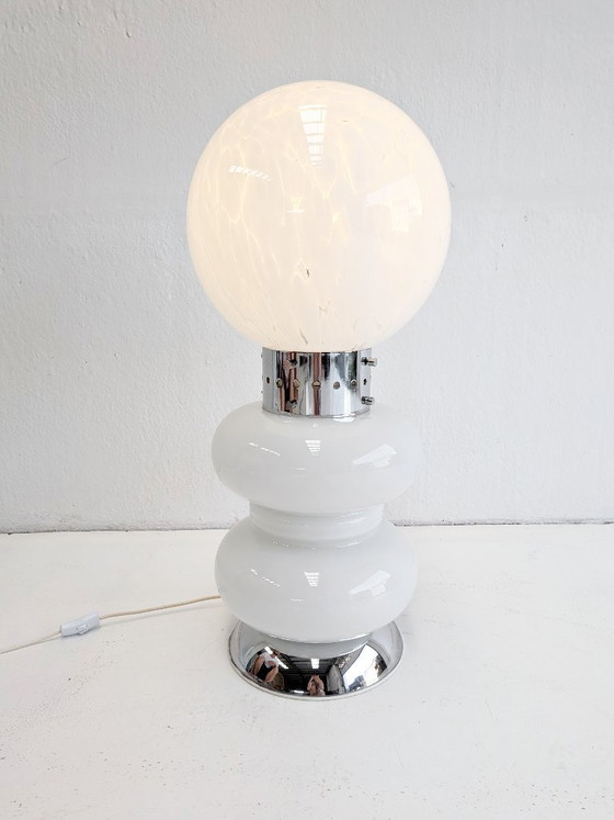 Lampada da terra italiana in vetro di Murano, stile Space Age, anni '70 – Lampade da terra, Glass, Chrome (photo 3 of 5)