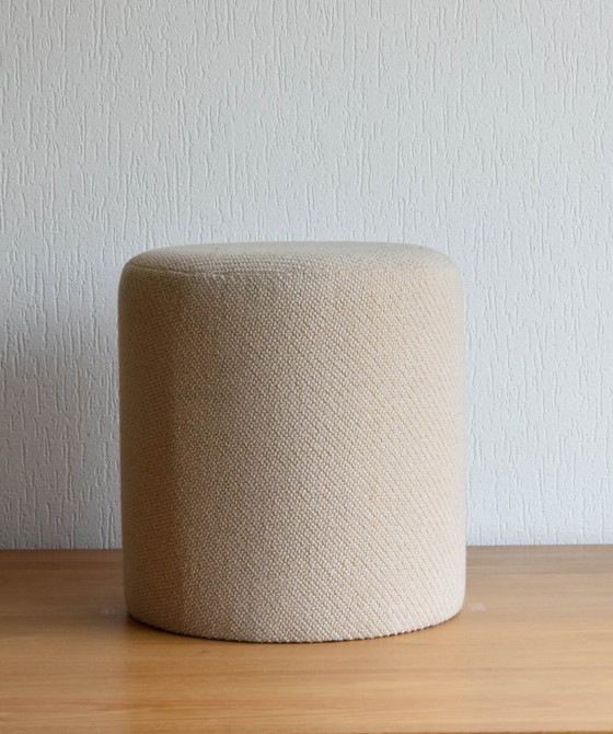 Image 1 of Pouf rotondo beige in tessuto Kvadrat Coda – Ø37cm x H40cm