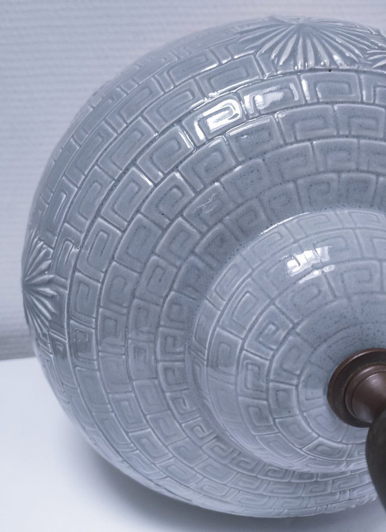 Image 1 of Lampada in ceramica XL con decoro a foglia di palma