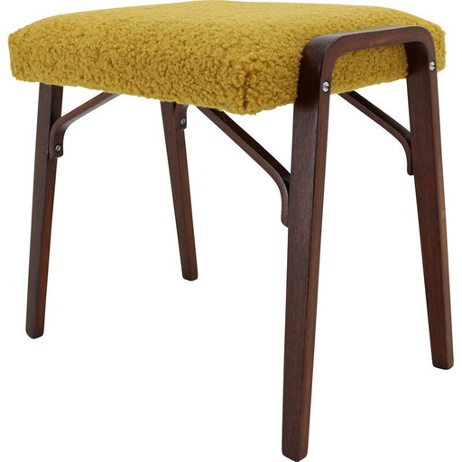 Vintage Hocker aus Buche, Tschechoslowakei 1960