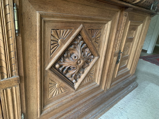 Image 1 of Credenza antica in rovere, vintage, stile country, rara, originale