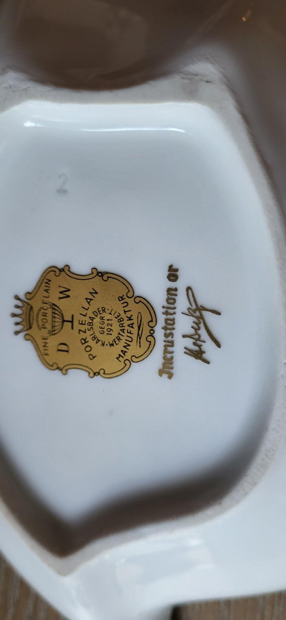 Bellissima ciotola vintage in porcellana di Karlsbad a forma di foglia – DW Porzellan Manufaktur, Ciotole (photo 9 of 10)
