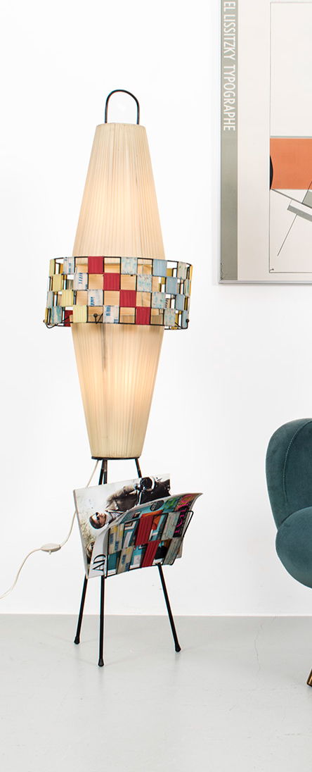 Vintage Wireframe Floor Lamp