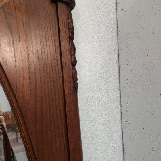 Image 1 of Specchio antico da camino rurale, taglio sfaccettato a specchio