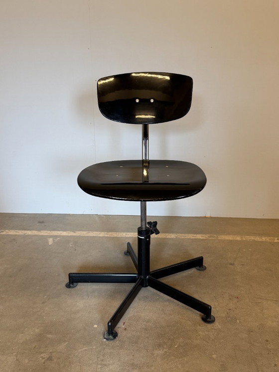 Vintage Scandinavische Bureaustoel In KEVI Stijl - Jaren 70 – Bureaustoelen, Metal, Wood (photo 3 of 9)