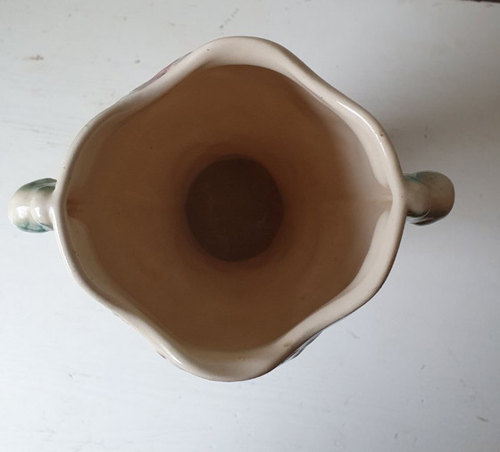 French Barbotine Vase St. Clément - Art Nouveau Style 26 cm, Saint-Clément, Ceramic, Multi Color (photo 10 of 13)