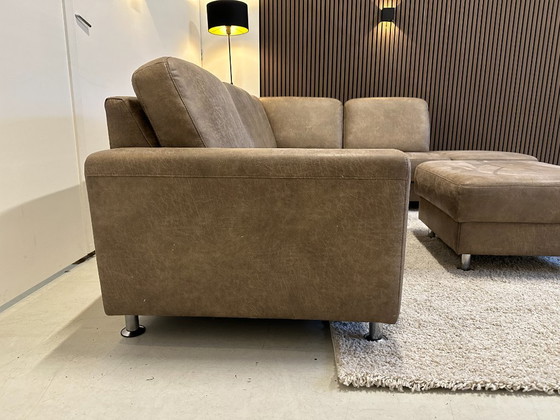 Image 1 of Taupe hoekbank eco leder 270x220cm