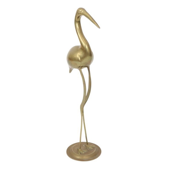 Large Brass Crane Bird XL Hollywood Regency Design 61cm – Decorative Objects (photo 10 of 15)