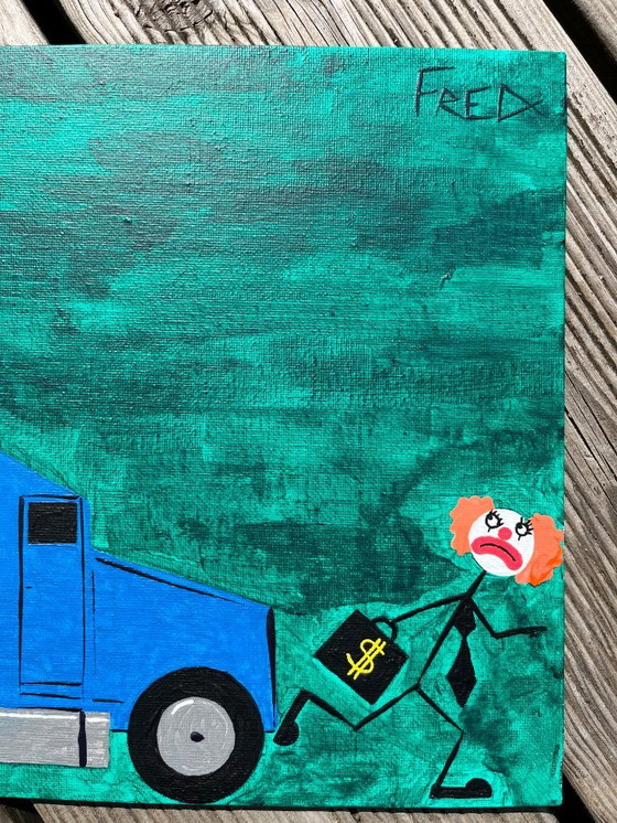 Image 1 of Moai. Acrylique sur carton entoilé.  Format 30x24 cm. 