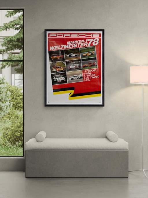 Porsche Markenweltmeister '78 – Affiche Porsche Vintage Originale de Werbeagentur Strenger – Sport Automobile (photo 2 of 8)