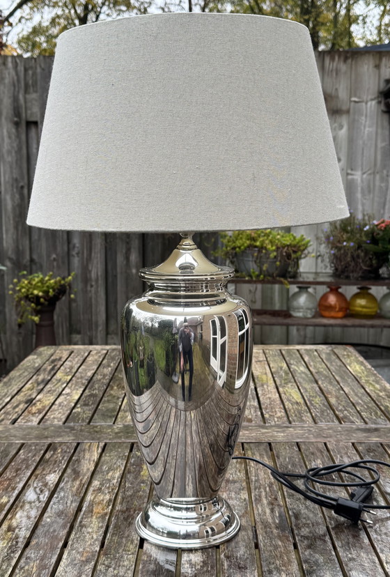 Image 1 of Luxe Franse Étain 95% lampvoet ('80) | Zwaar klassiek-chique designstuk