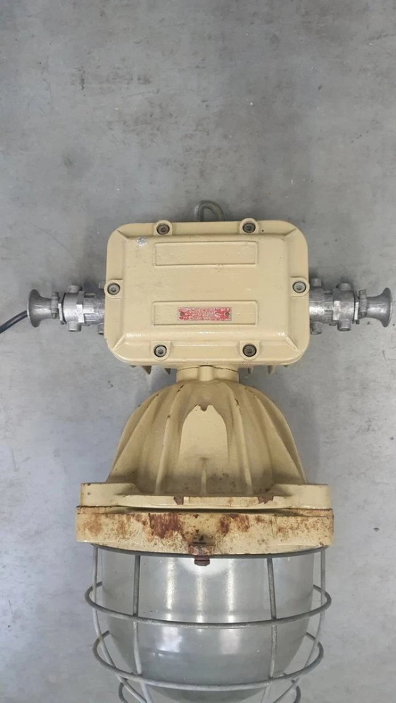 Image 1 of 2 lampes industrielles XL style cage, lampe d'usine, lampe de bunker, style vintage rétro