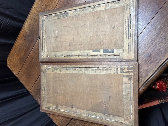 Image 1 of Set antico (2x) di paesaggi pastorali – H. Wunderlich – Cornici originali del 1934