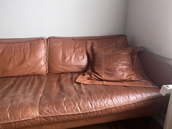 Image 1 of Tommy M Buster 3+1+hocker Leder Sauvage Tabak
