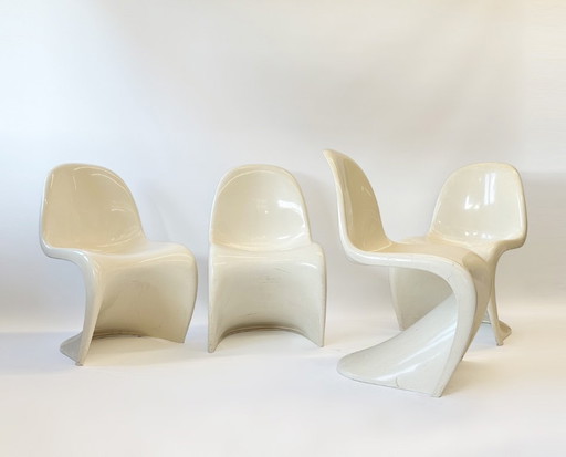 4x Panton Chair von Herman Miller Fehlbaum 1978 Elfenbein