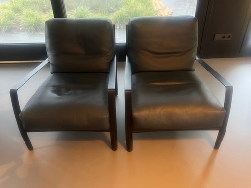 Sillas Minotti Richards CM.72 Pelle Aspen -25 azul marino