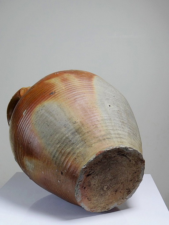 Image 1 of Jarre en grès XXL ancienne XIXe artisanat français Puisaye