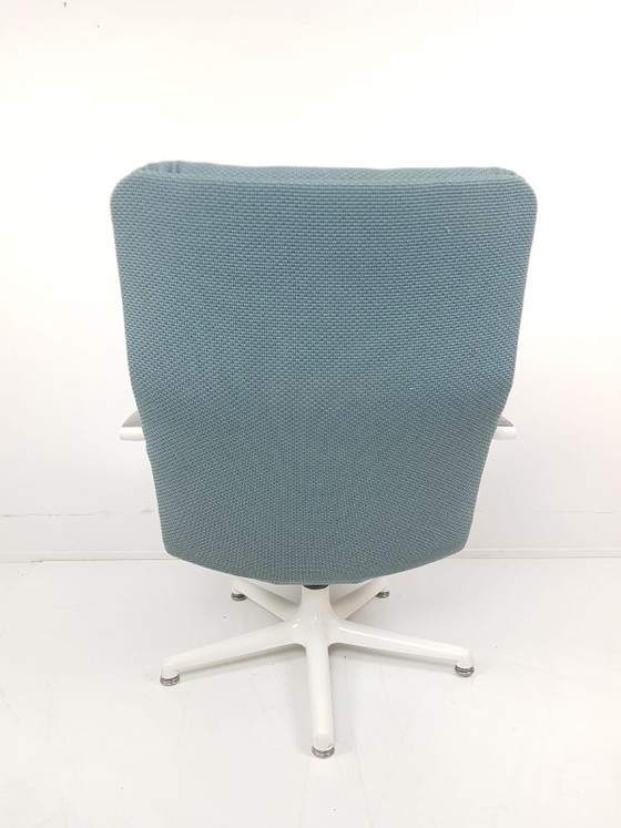 Artifort Draaifauteuil Blauwe Ploegstof Nieuw Gestoffeerd – Metal, Textile (photo 9 of 11)