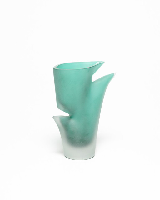 Rosenthal Sculptural Postmodern "Exotique" Satin Art Glass Vase Michael Boehm