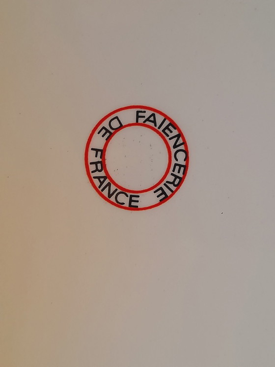 Image 1 of Borden met hanenmotief, Frans aardewerk, 1960